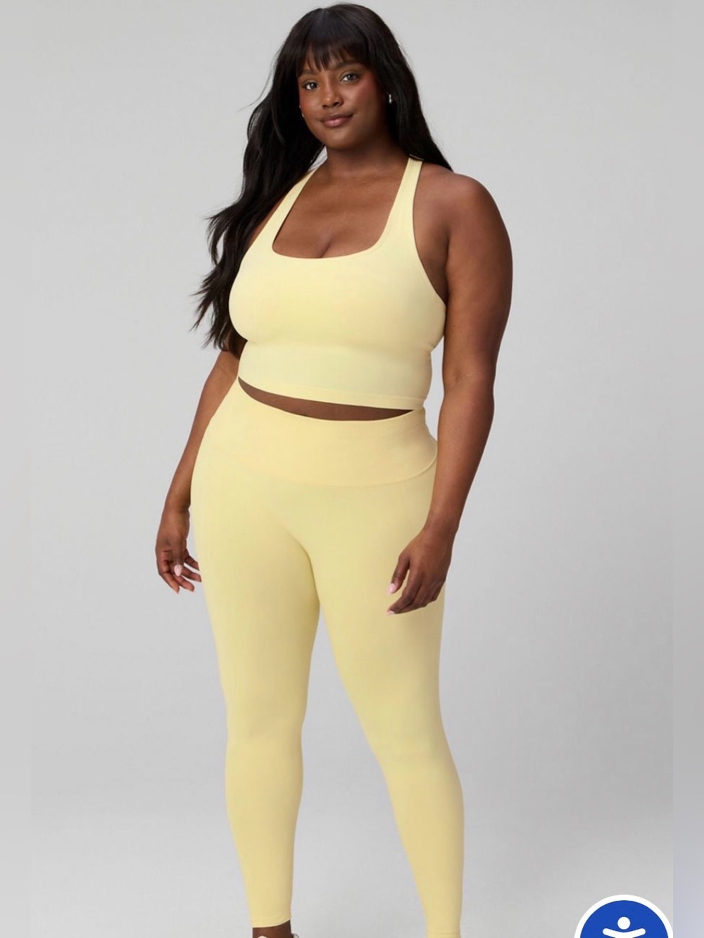 Fabletics Yellow High-Waist Leggings and Sports Bra Set